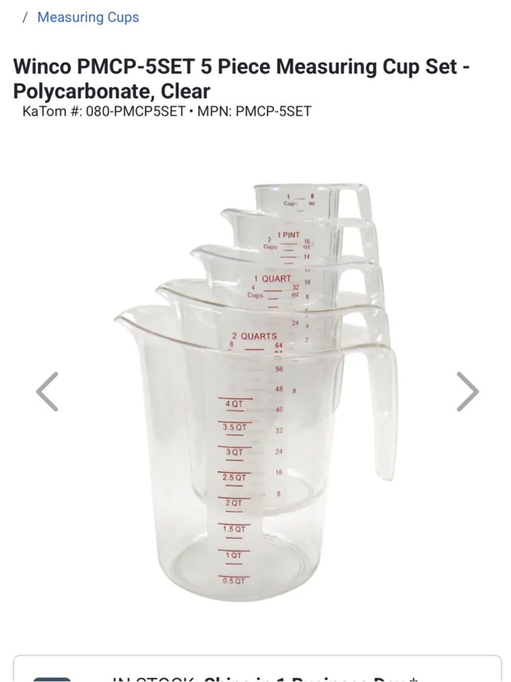 5pc Clear stackable Plastic Measuring Cup Set - Transparent - Picture 3 of 15